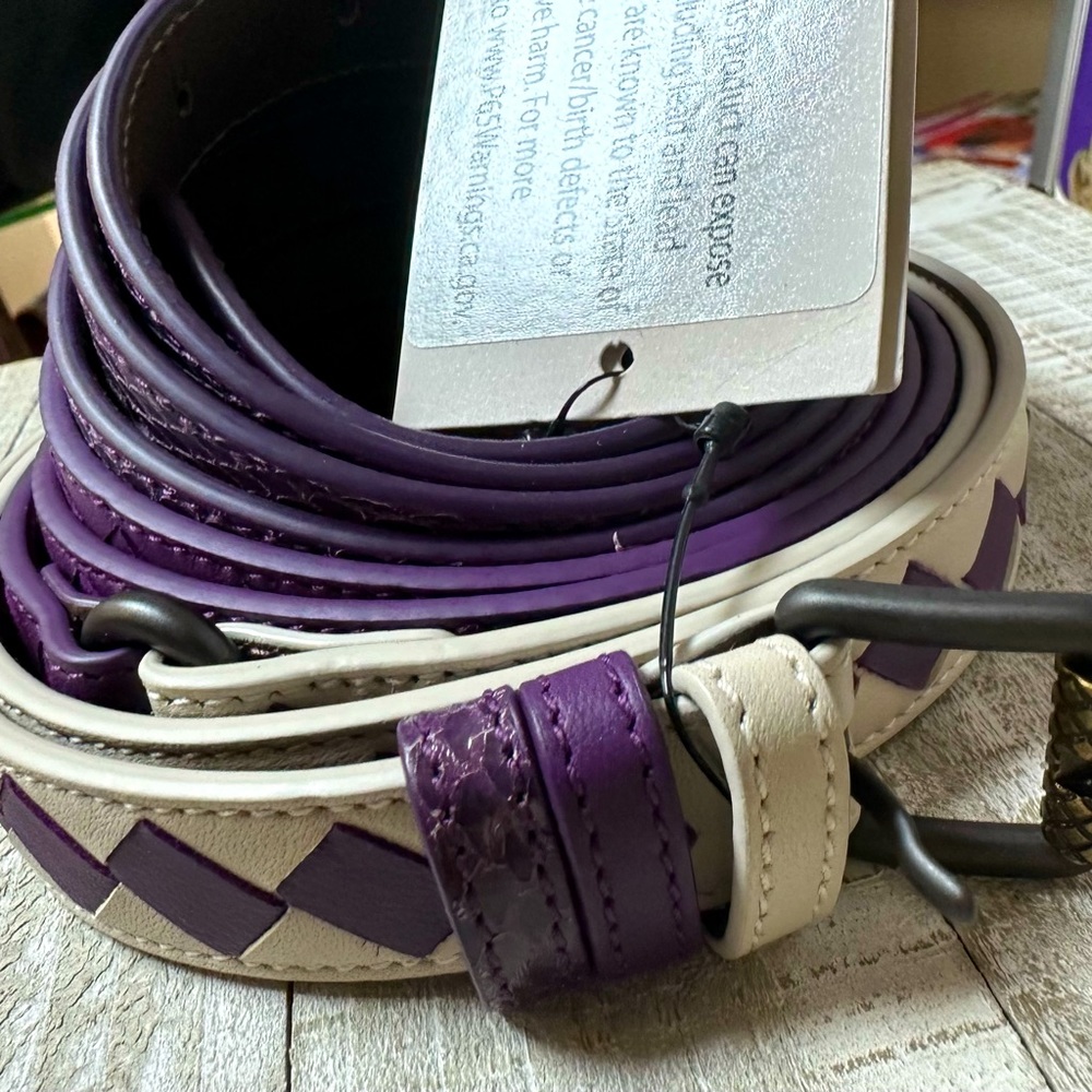 New! Bottega Veneta leather purple belt